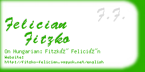 felician fitzko business card